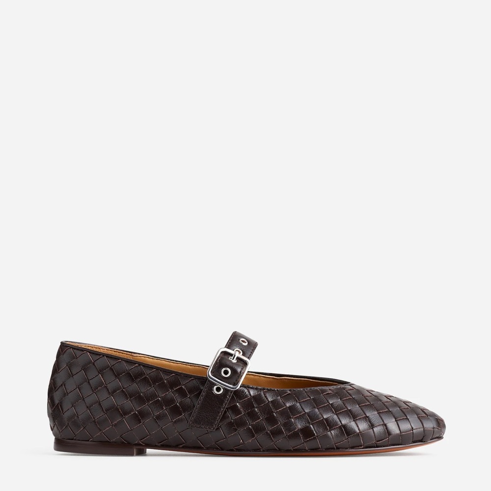 ‘Madewell’ Woven Leather Mary Jane Size 6 Flat in Dark Brown New (SOLD)
